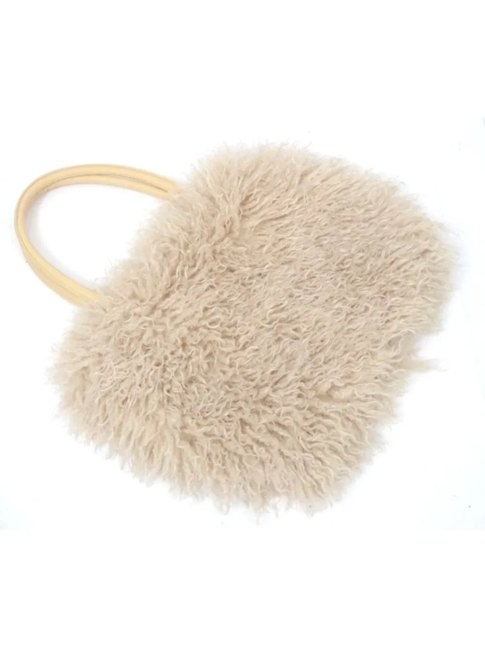 Women's Fuzzy Tote Bag Curly Handbag Furry Shoulder Bag Large Plush Top Handle